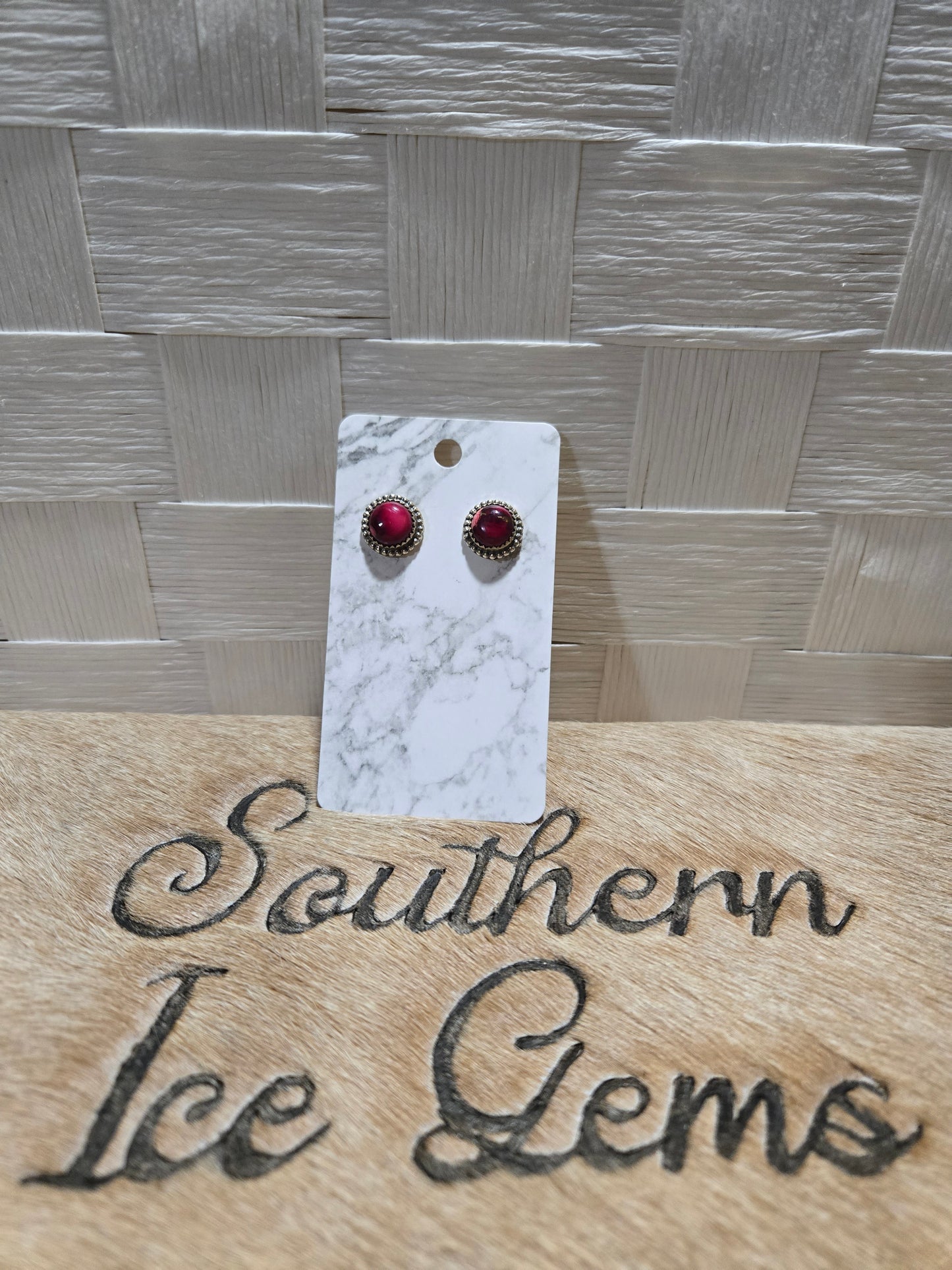 555 Rose Dahlia Studs