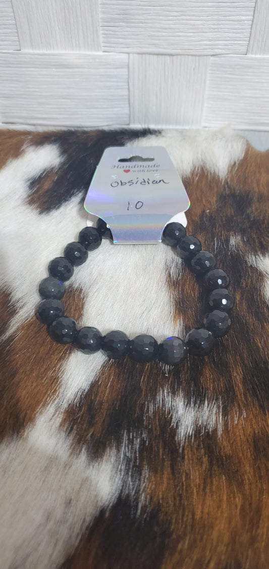 915 Obsidian Stretch Bracelet