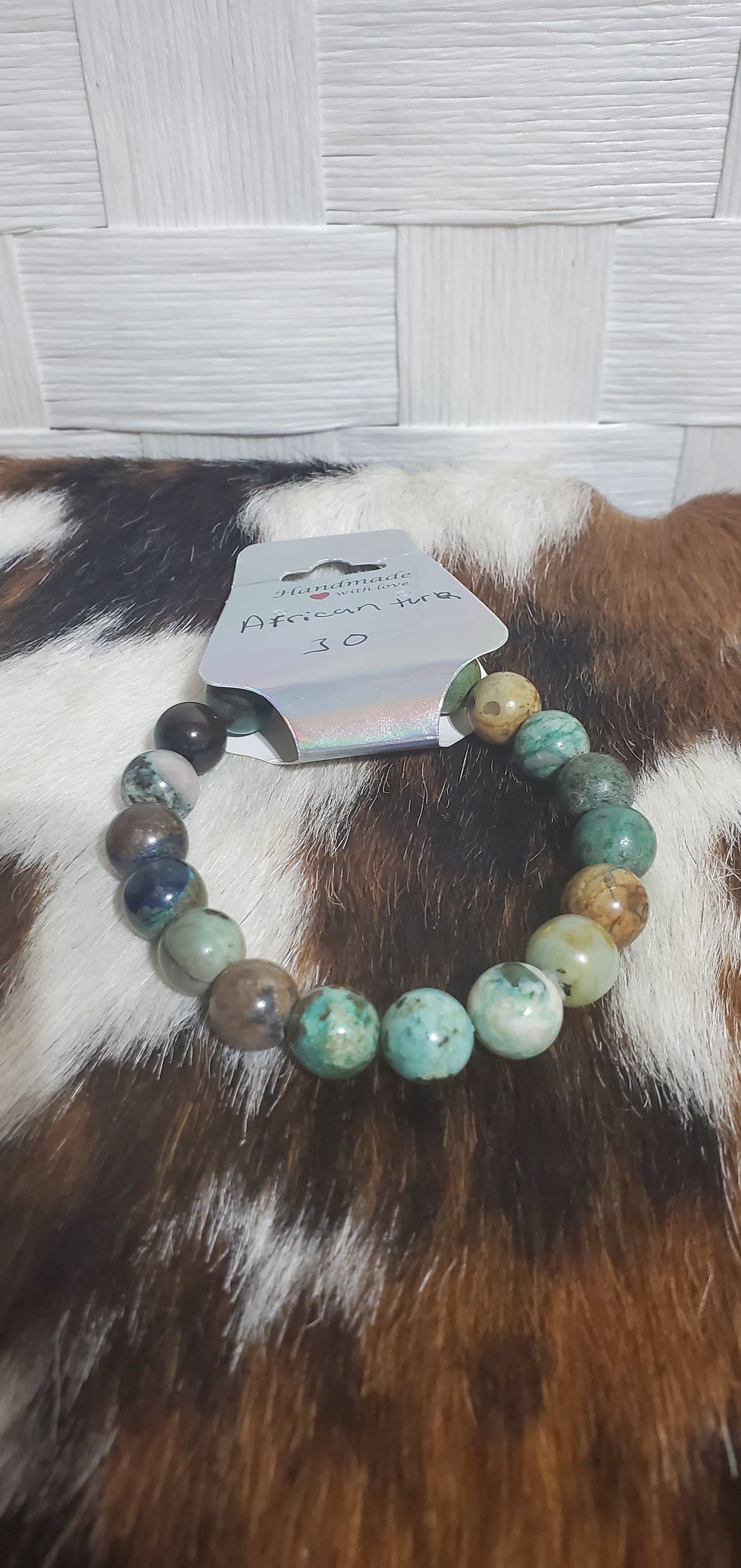 879 African Turquoise Stretch Bracelet