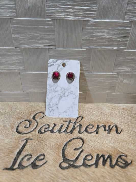 555 Rose Dahlia Studs