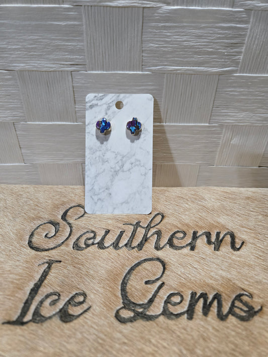 499 Violet Dahlia Cactus Studs