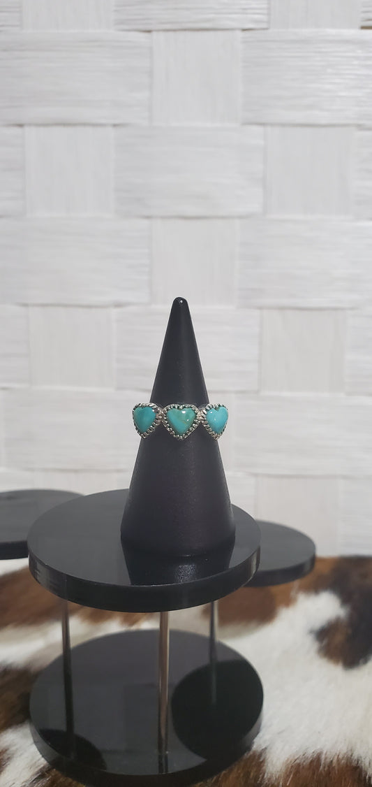 1003 Turquoise Hearts Sz 5