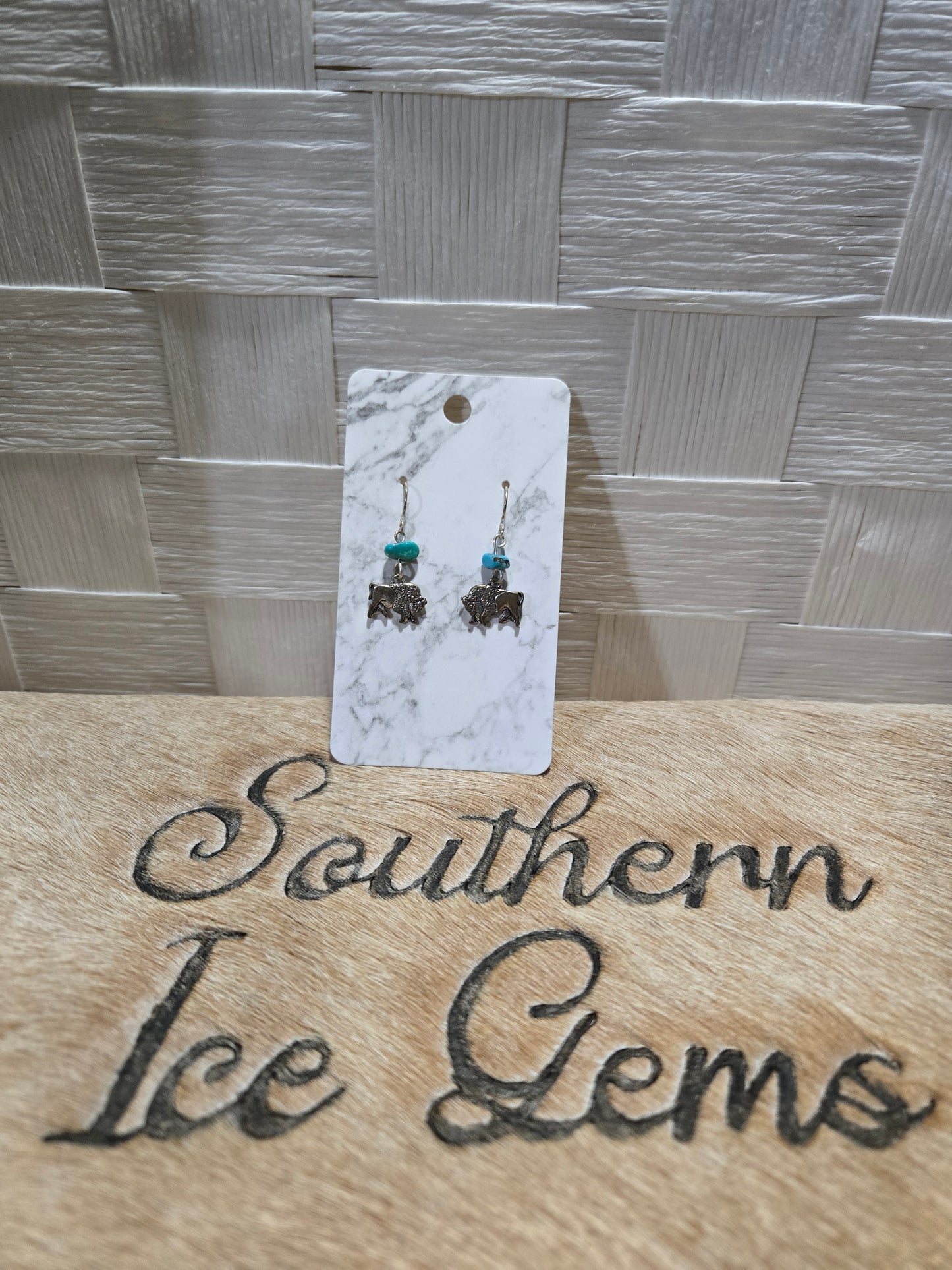 840 Sterling Silver Buffalo with Turquoise