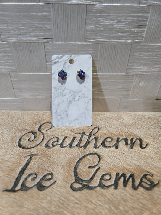 498 Violet Dahlia Cactus Studs