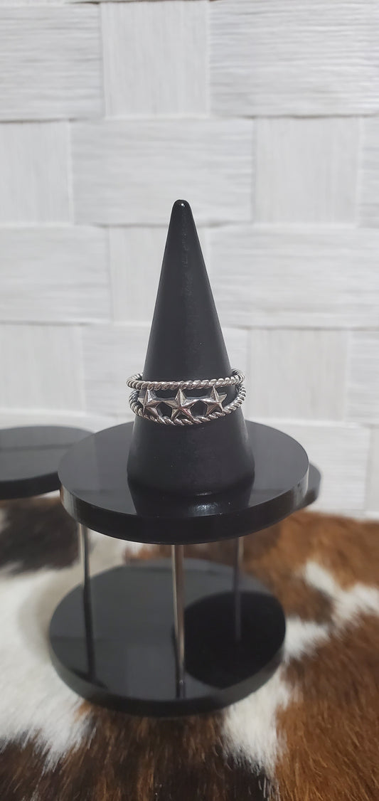 36 Sterling Silver Stars Sz 8.75