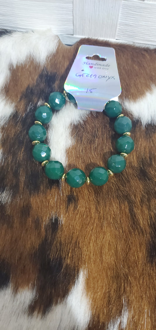 907 Green Onyx Stretch Bracelet