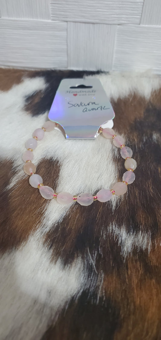 129 Sakura Quartz Stretch Bracelet