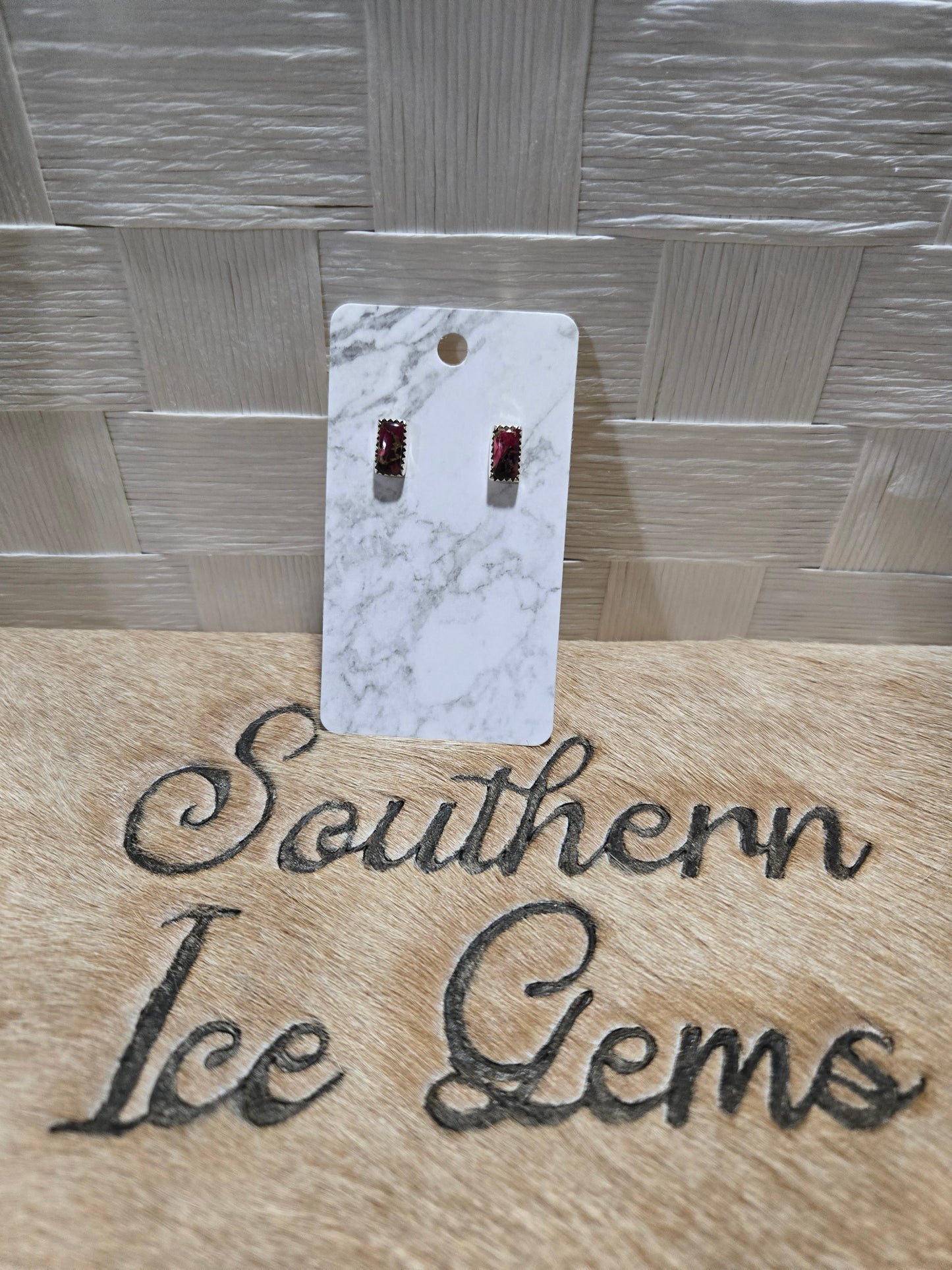 723 Rose Dahlia Bar Studs